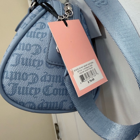 NWT Juicy Couture State of My Heart Satchel in Dusty Blue - Picture 5 of 9